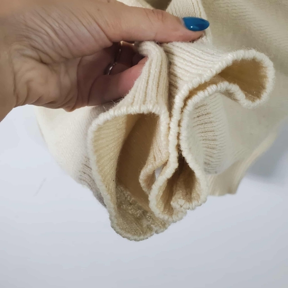 Vintage 80s Sailor Style Shoulder Buttoms Boat Neck Sweater 100% Wool Women - Picture 4 of 9